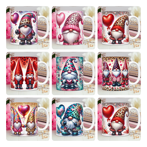 30 Artes para Caneca Dia dos Namorados 3D Gnomos 3d Arquivos Png