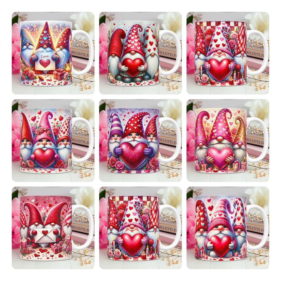 30 Artes para Caneca Dia dos Namorados 3D Gnomos 2.0 3d Arquivos Png 1