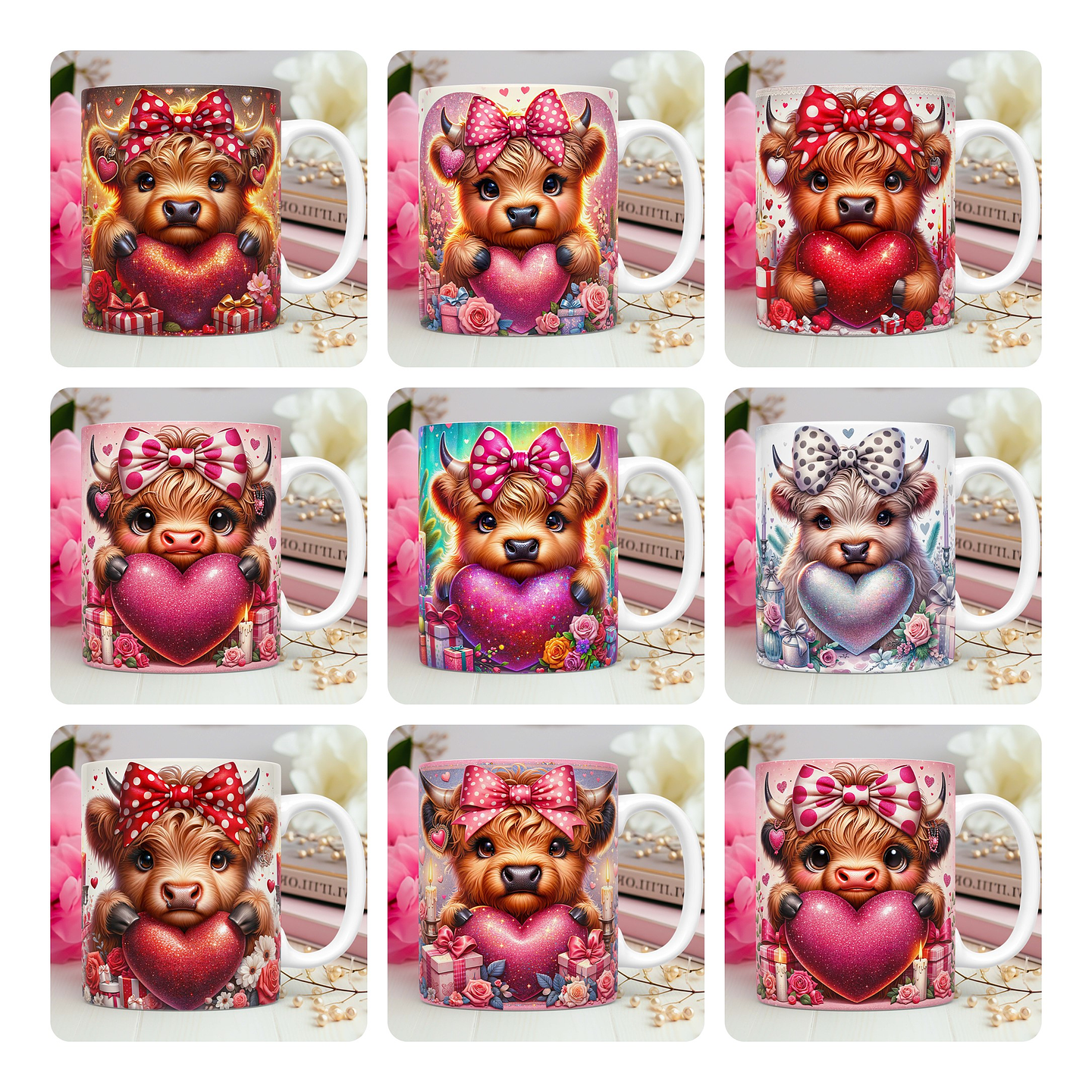 10 Artes para Caneca Dia dos Namorados 3D Vaquinhas Love 3d Arquivos Png 1