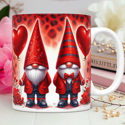 30 Artes para Caneca Dia dos Namorados 3D Gnomos 3d Arquivos Png