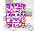 15 Artes Caneca Gato Cute Animal Animais Pet Love 3d Arquivos Png