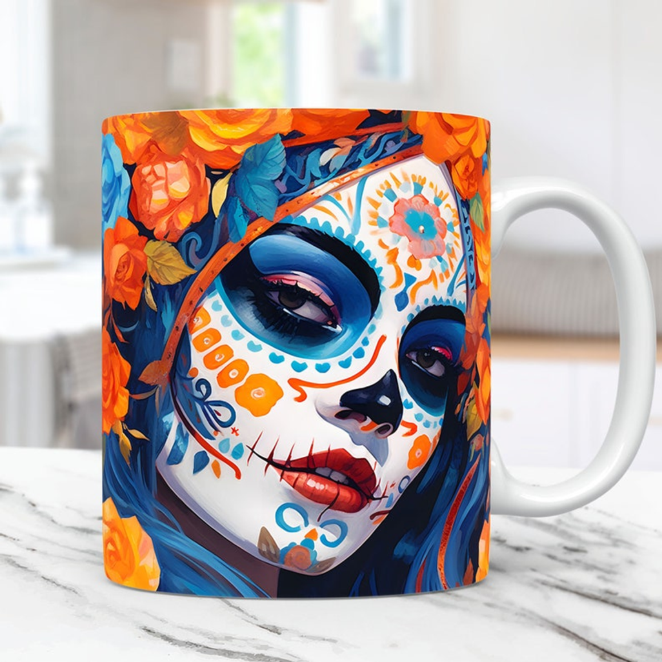 30 Artes Caneca Carveira Dia dos Mortos 3d Arquivos Png 2