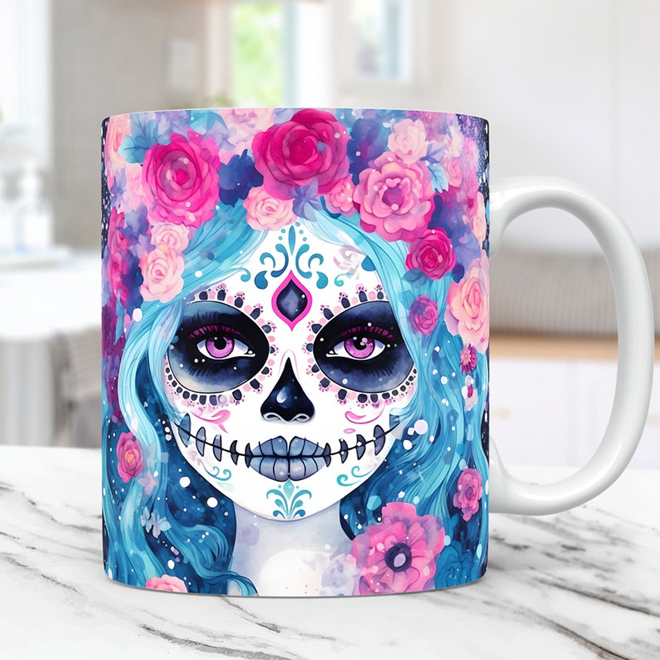 30 Artes Caneca Carveira Dia dos Mortos 3d Arquivos Png 3