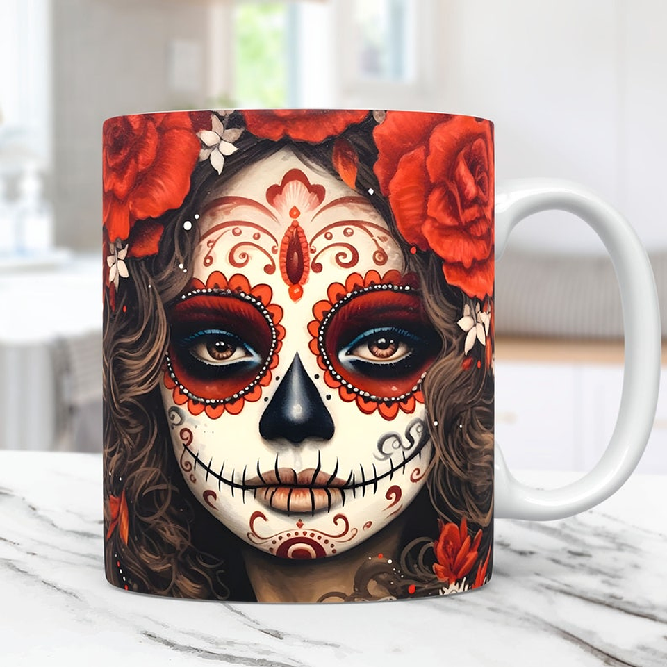 30 Artes Caneca Carveira Dia dos Mortos 3d Arquivos Png 5