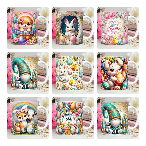 100 Artes Caneca Feliz Páscoa 3d Arquivos Png