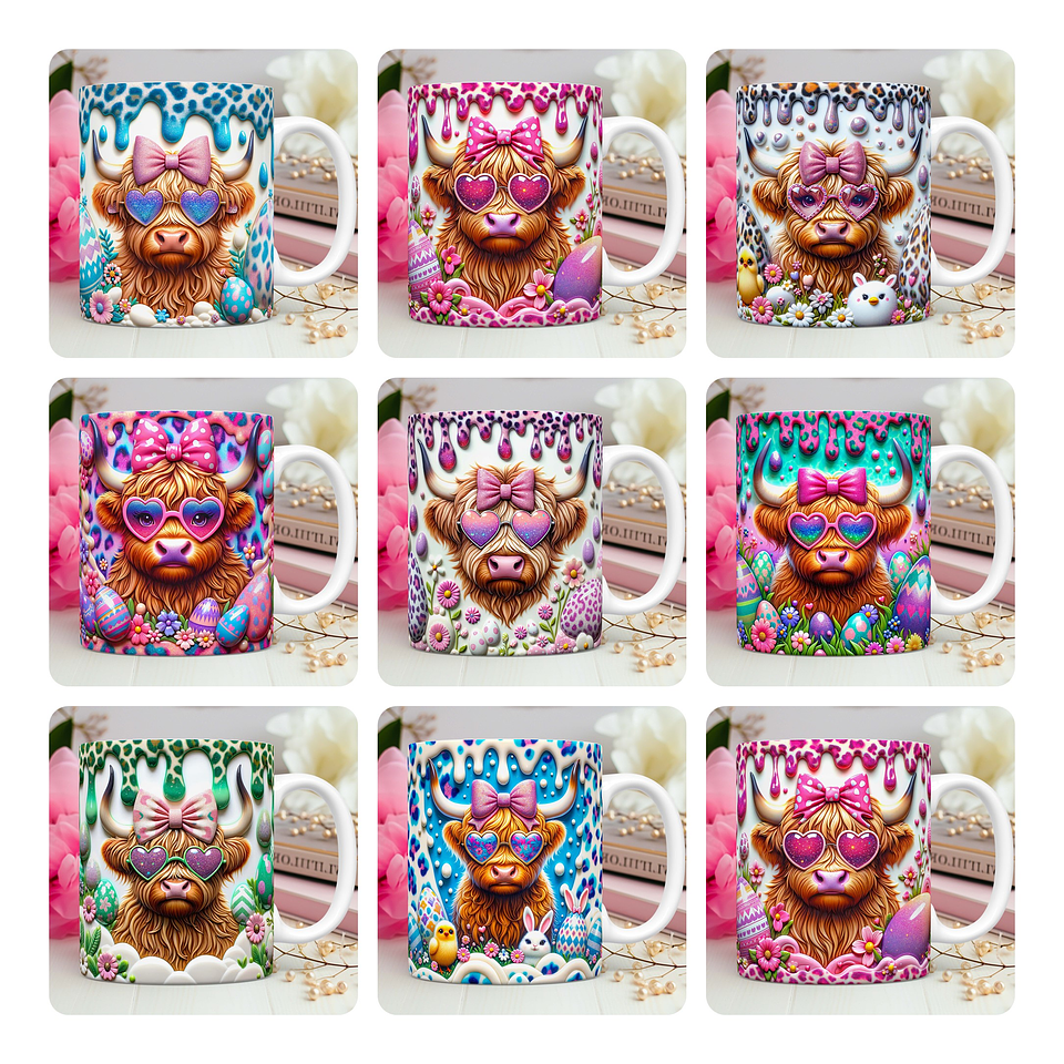 10 Artes Caneca Vaquinhas Páscoa 3d Arquivos Png 1