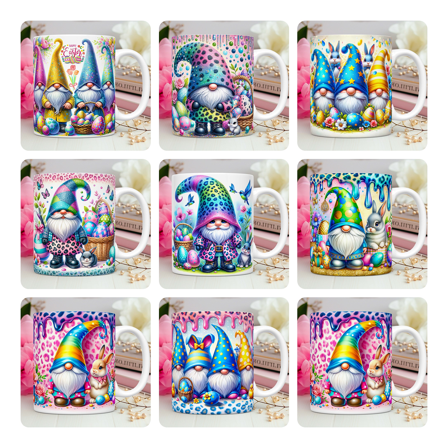 50 Artes Caneca Gnomos Páscoa 3d Arquivos Png 1