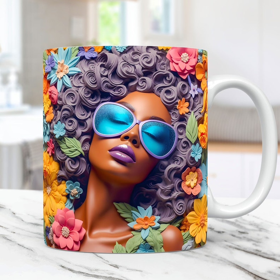 50 Artes Caneca Dia das Mulheres Beleza Negra 3d Arquivos Png 7