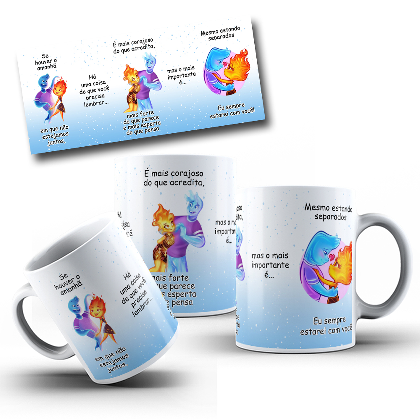 4 Artes Caneca Se Houver o amanhã em que não estejamos juntos - Filme Elementos Arquivo Editável 7