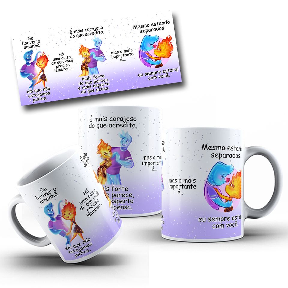 4 Artes Caneca Se Houver o amanhã em que não estejamos juntos - Filme Elementos Arquivo Editável 8