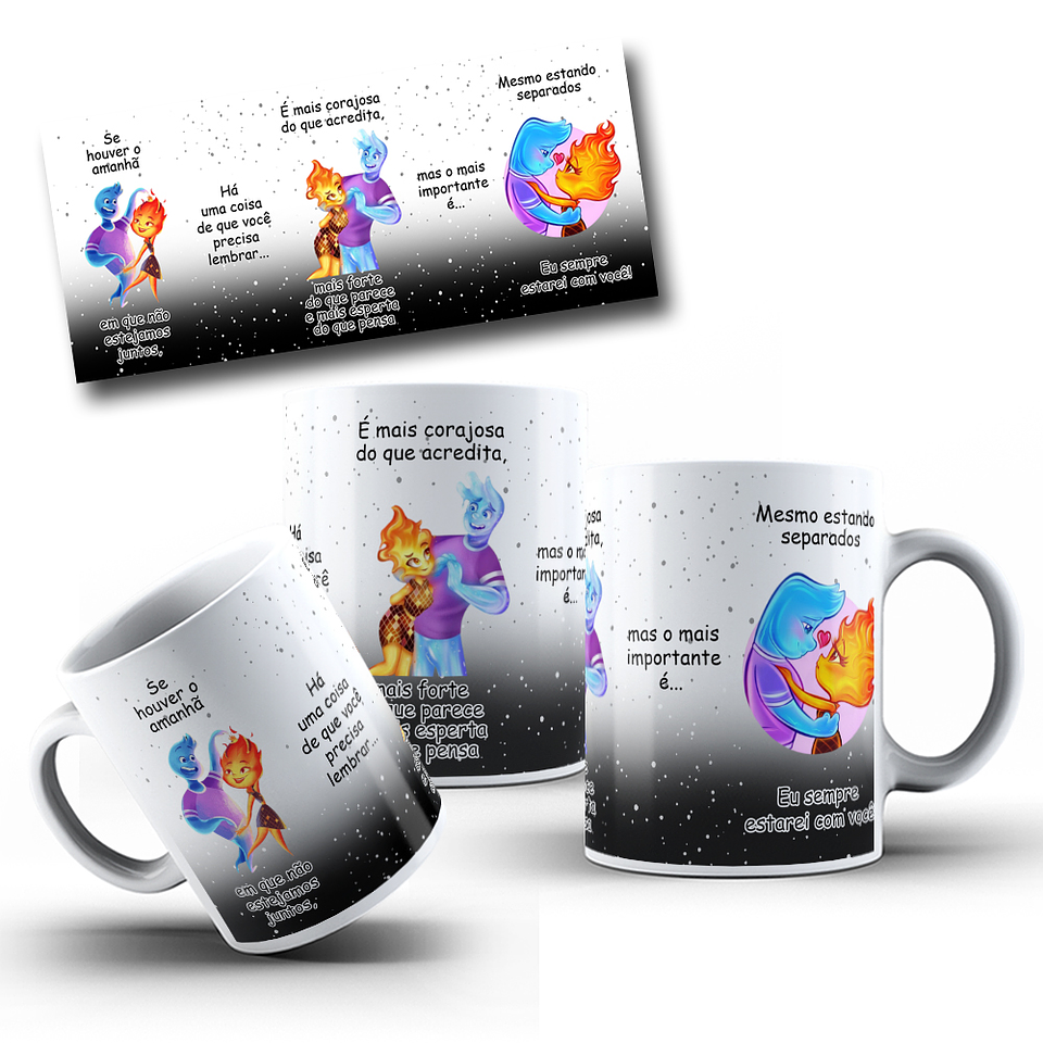 4 Artes Caneca Se Houver o amanhã em que não estejamos juntos - Filme Elementos Arquivo Editável 10