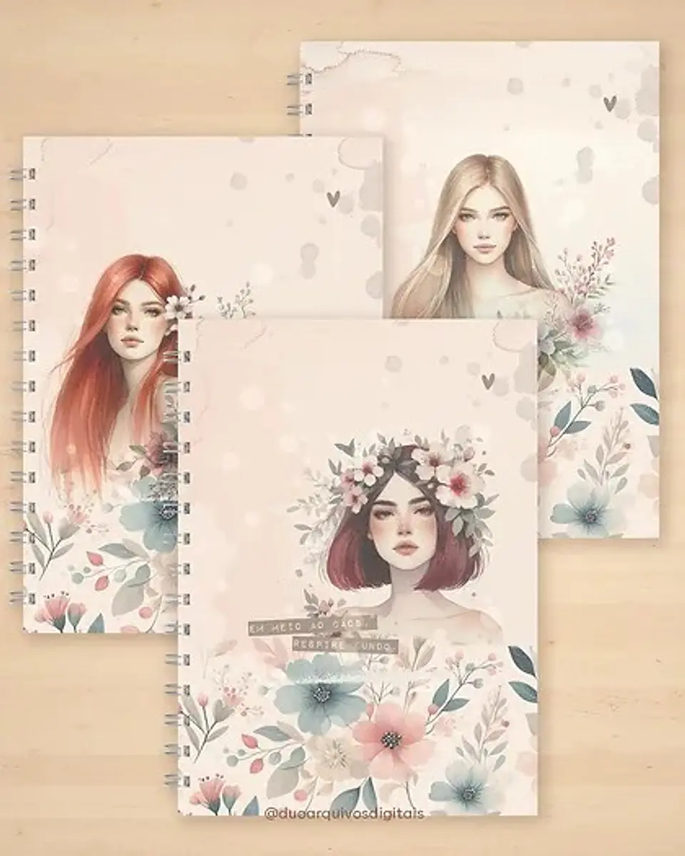 Arquivo Capas para Agenda e Bloquinho Mulheres em Jpg 6