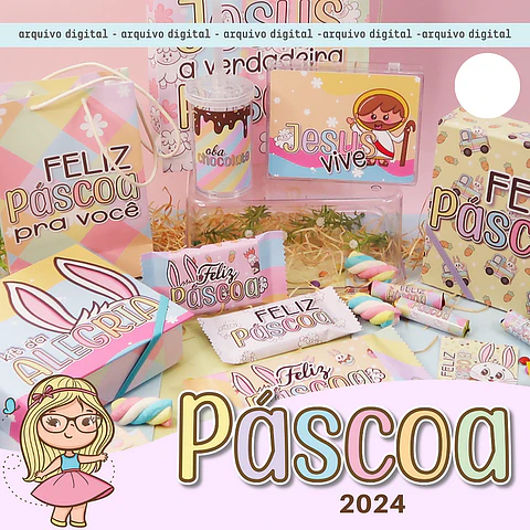 Kit Digital Páscoa Mimos Prontos Arquivos em Png