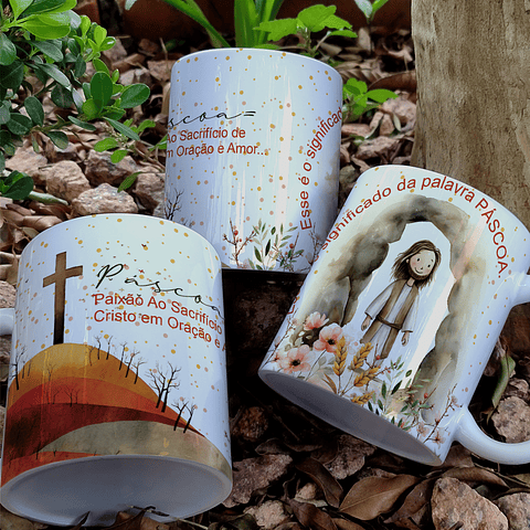 10 Artes Caneca Páscoa Cristã Arquivos Editável