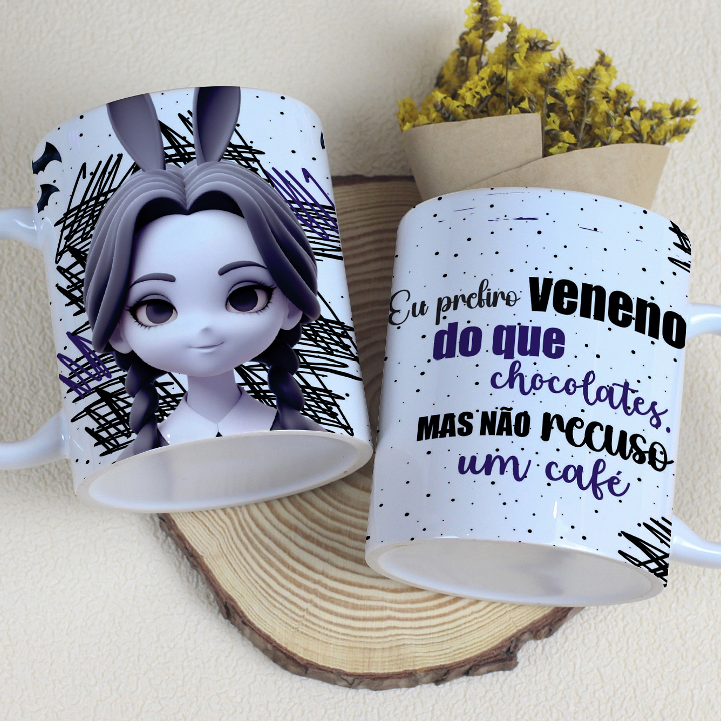10 Artes Caneca Páscoa Wandinha Arquivos Editável  1