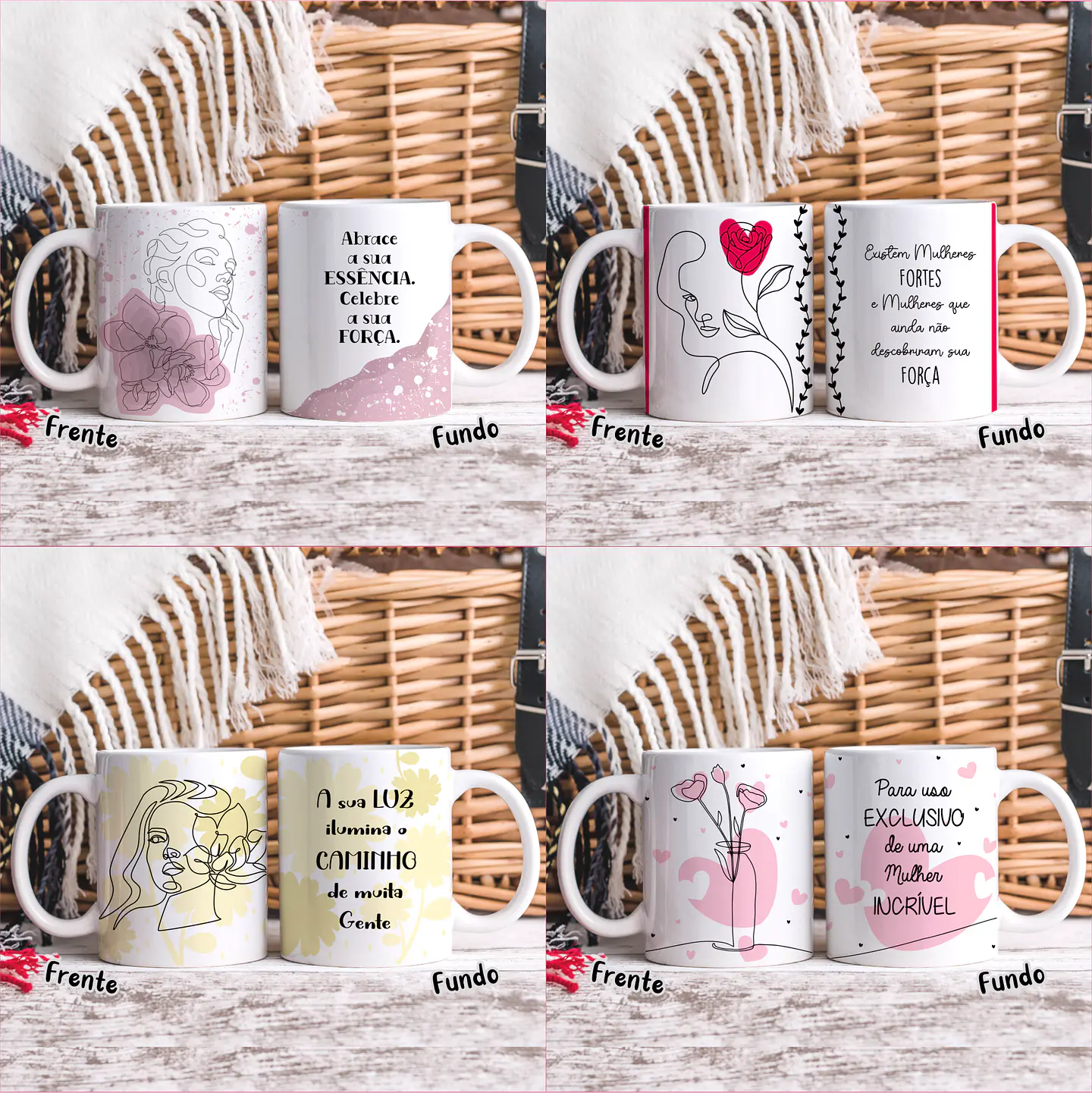 20 Artes para Caneca Dia das Mulheres Linhas Arquivos em Jpg   1