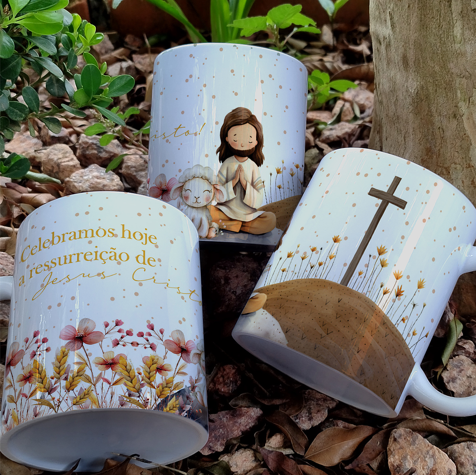 10 Artes Caneca Páscoa Cristã Arquivos Editável 3
