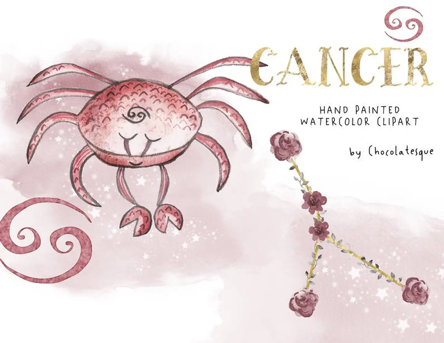 Kit Digital Signos Aquarela Arquivos em Png  1