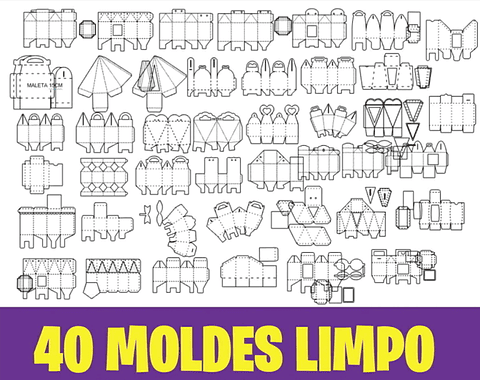 40 Moldes Limpos para Caixinhas em Studio