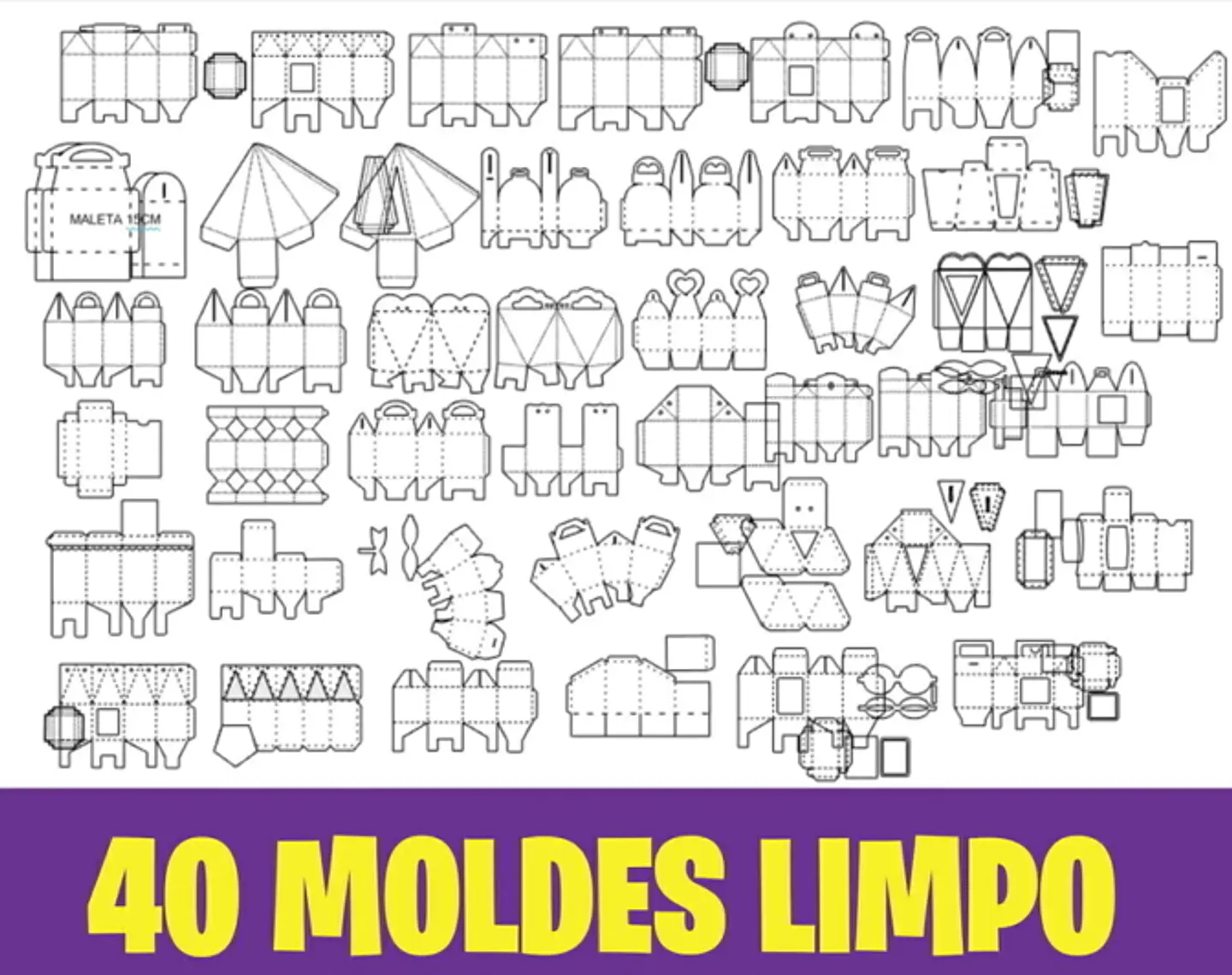 40 Moldes Limpos para Caixinhas em Studio 1