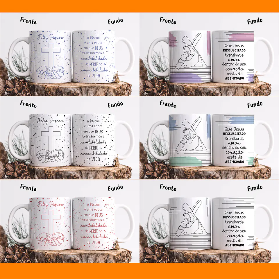 20 Artes para Caneca Páscoa Linhas Arquivos em Jpg 3