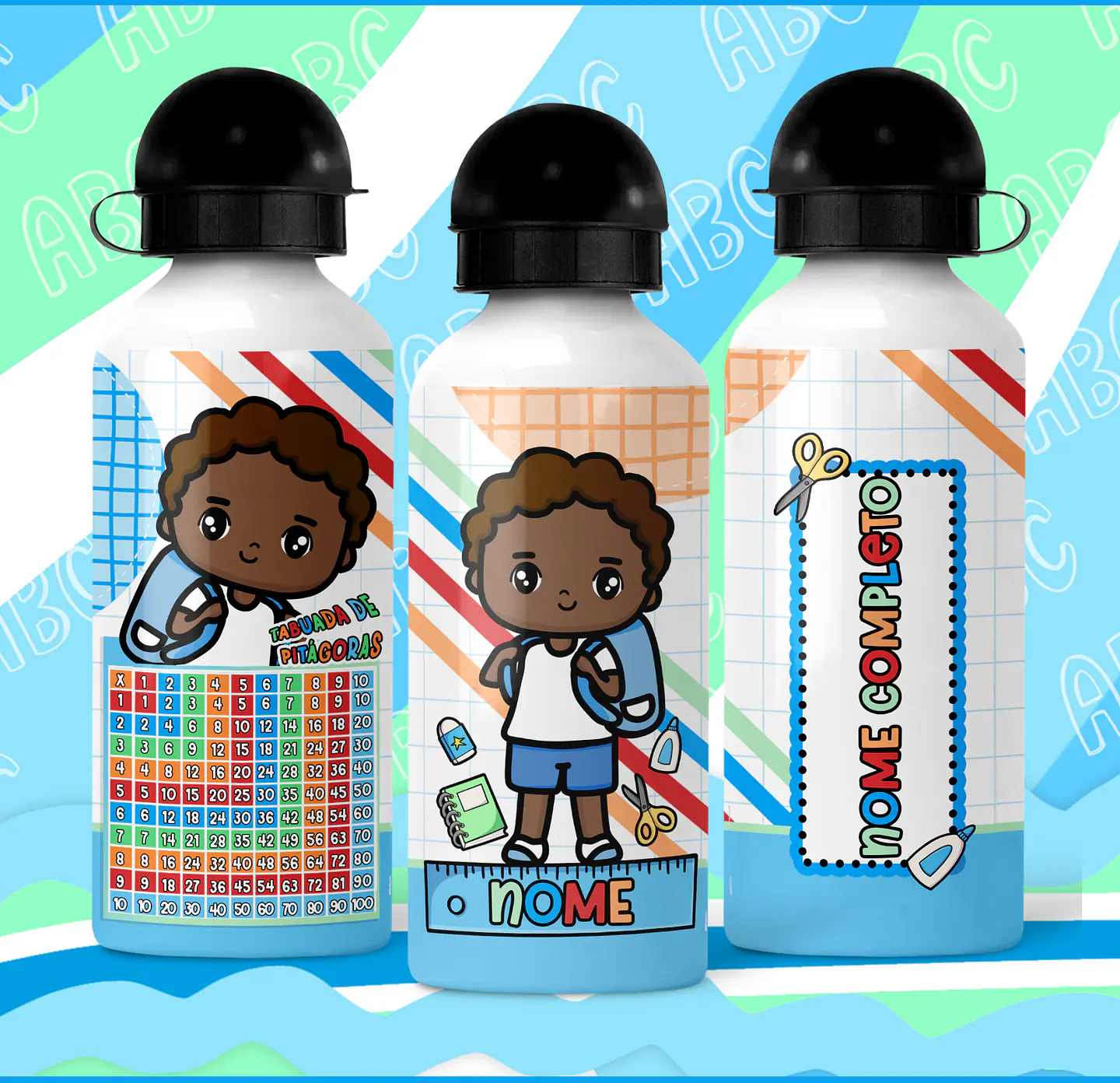 24 Artes para Canecas e Garrafinhas Meninos Volta as Aulas Arquivos em Jpg 2