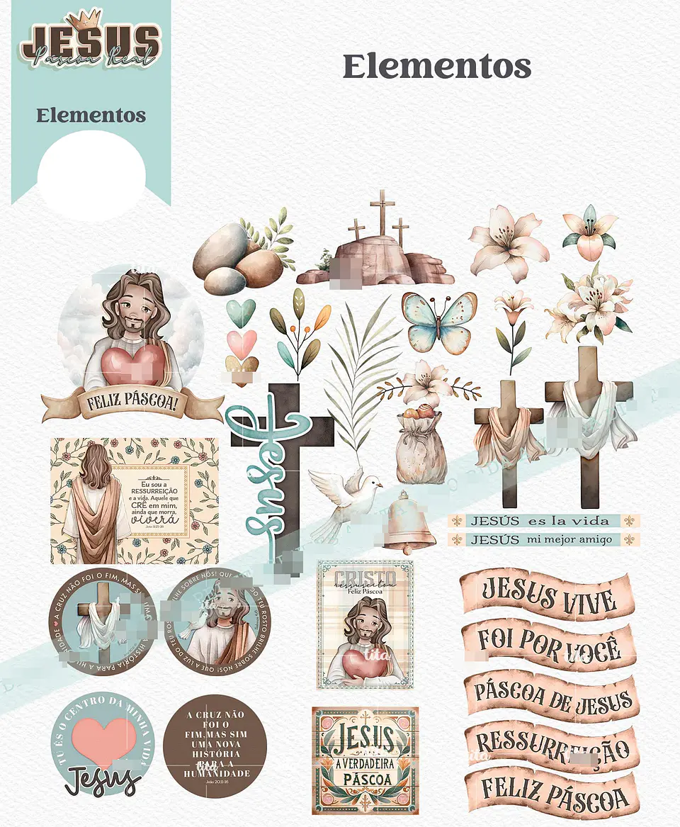 Kit Digital Páscoa Real Arquivos em Png  3