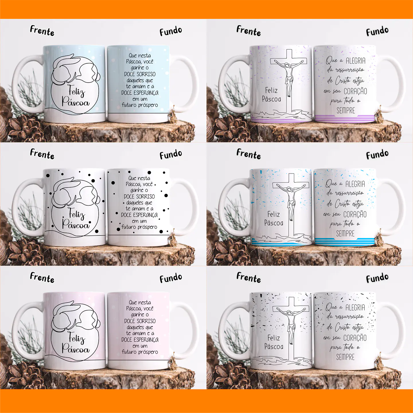 20 Artes para Caneca Páscoa Linhas Arquivos em Jpg 4