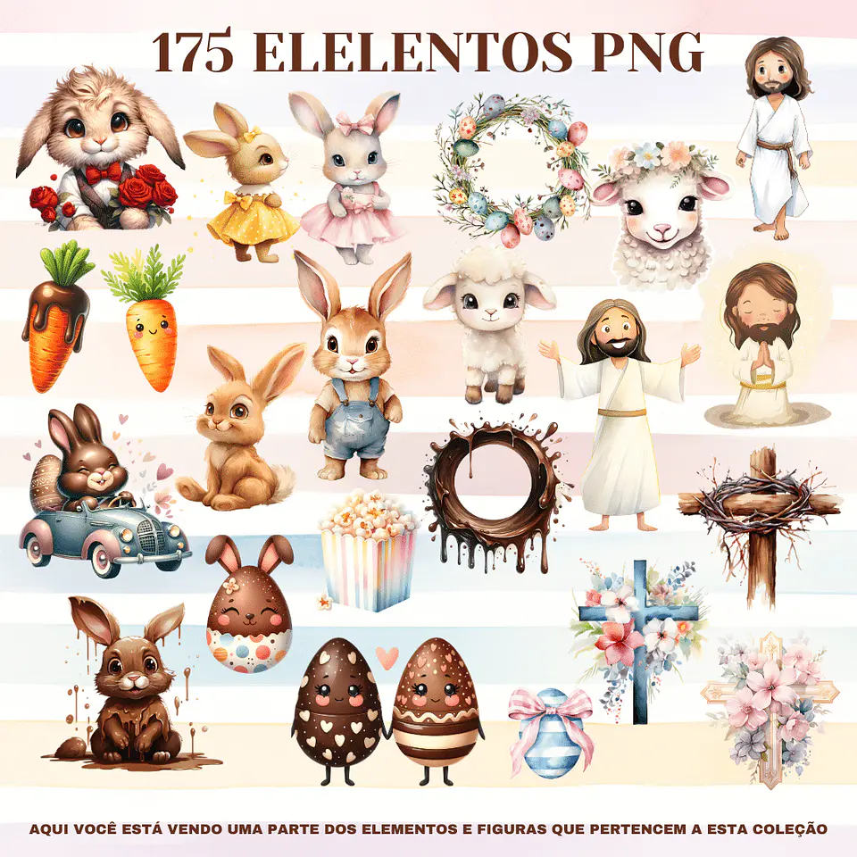Kit Digital Páscoa 2024 Arquivos em Png  4