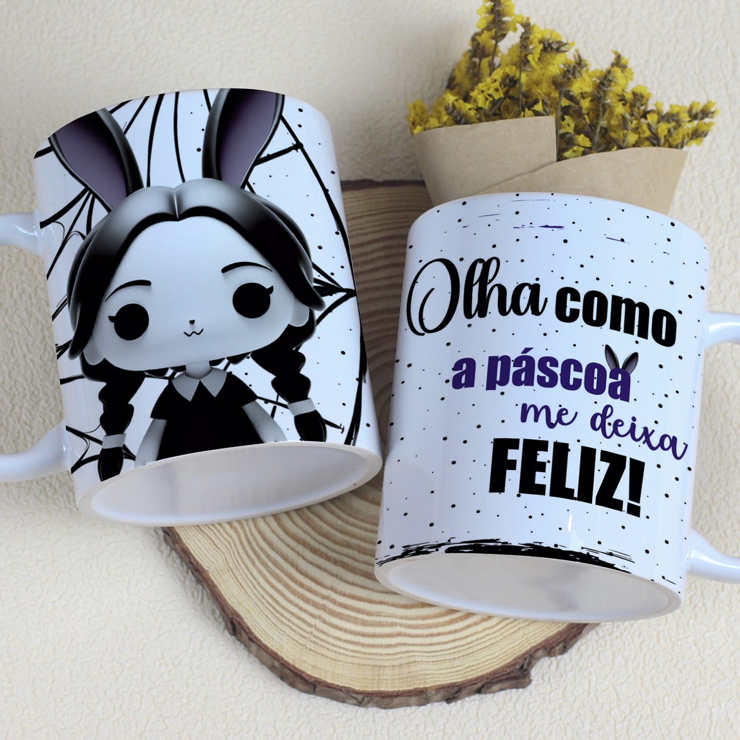 10 Artes Caneca Páscoa Wandinha Arquivos Editável  6