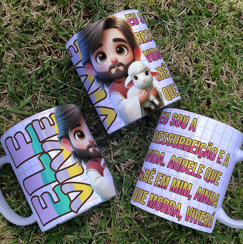 10 Artes Caneca Páscoa Cristã Arquivos Editável 7