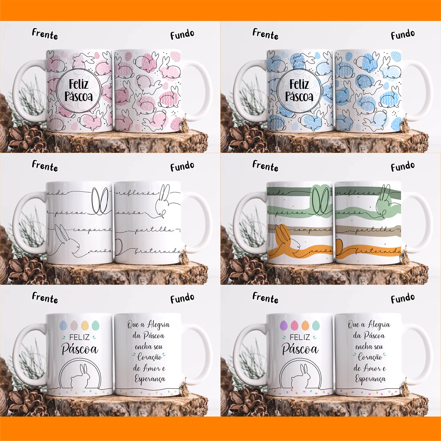 20 Artes para Caneca Páscoa Linhas Arquivos em Jpg 6