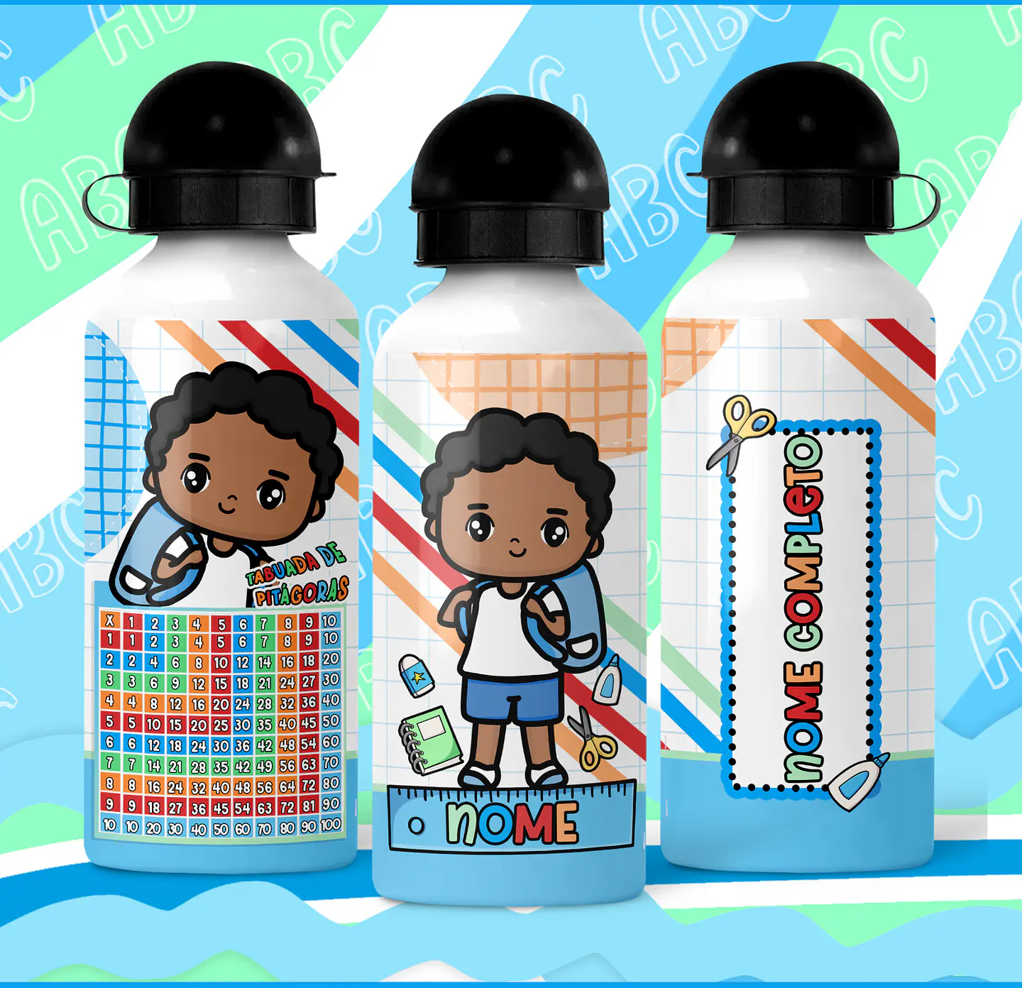 24 Artes para Canecas e Garrafinhas Meninos Volta as Aulas Arquivos em Jpg 5