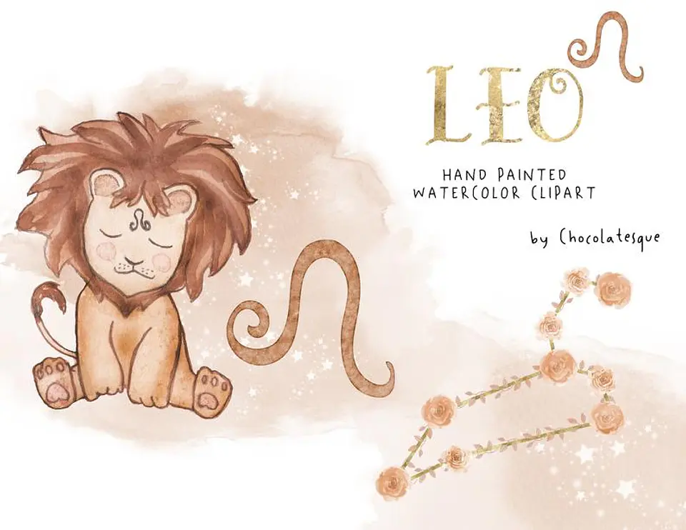 Kit Digital Signos Aquarela Arquivos em Png  4