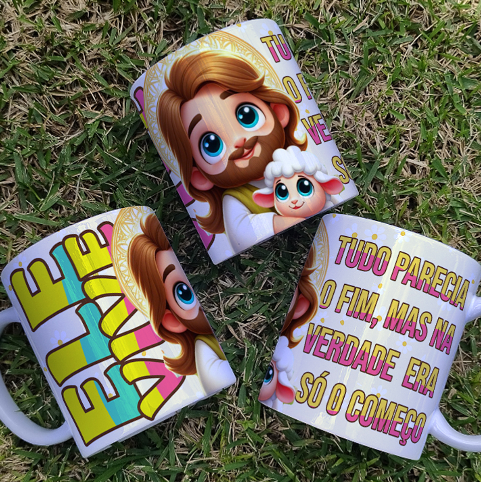 10 Artes Caneca Páscoa Cristã Arquivos Editável 10