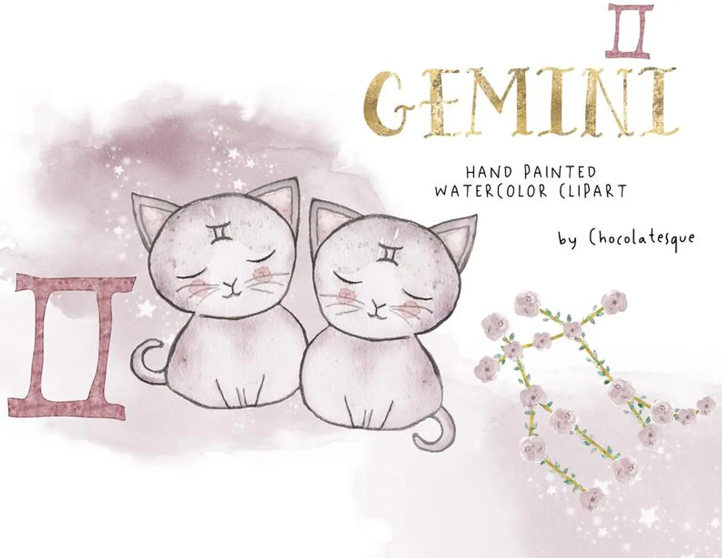 Kit Digital Signos Aquarela Arquivos em Png  6