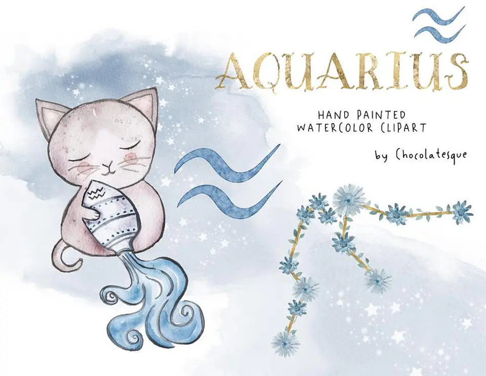 Kit Digital Signos Aquarela Arquivos em Png  7