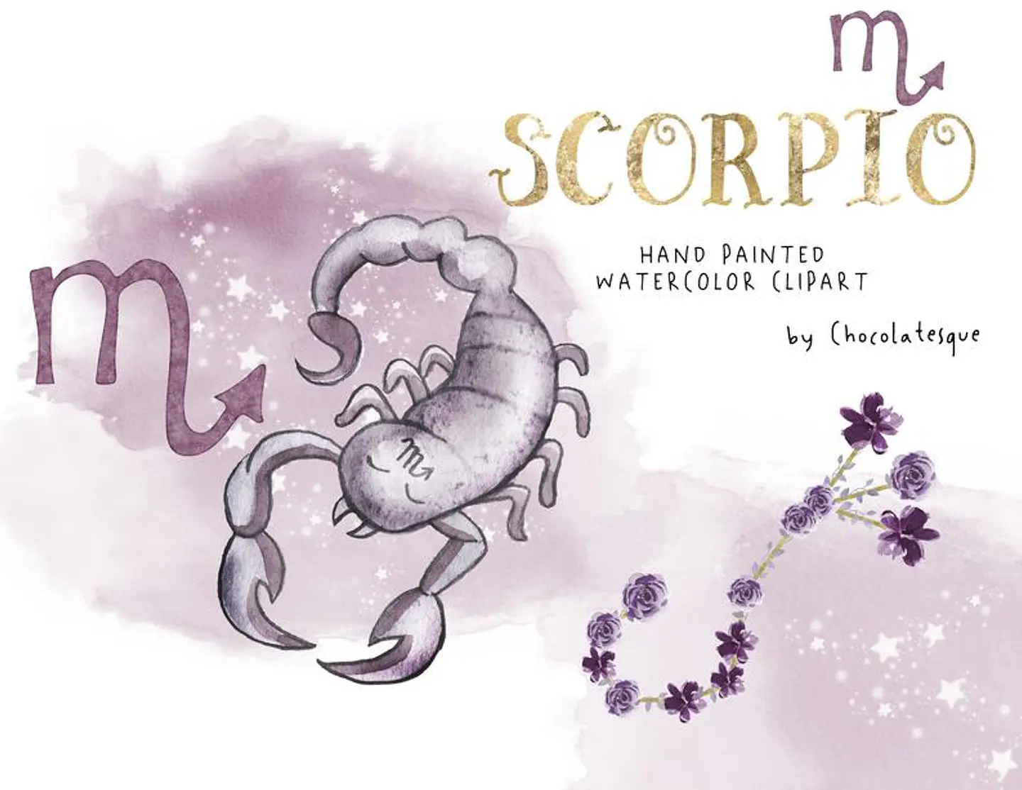 Kit Digital Signos Aquarela Arquivos em Png  9