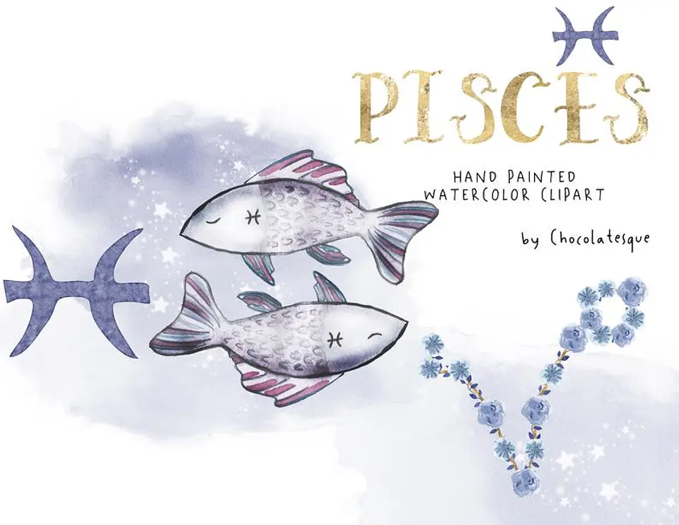 Kit Digital Signos Aquarela Arquivos em Png  10