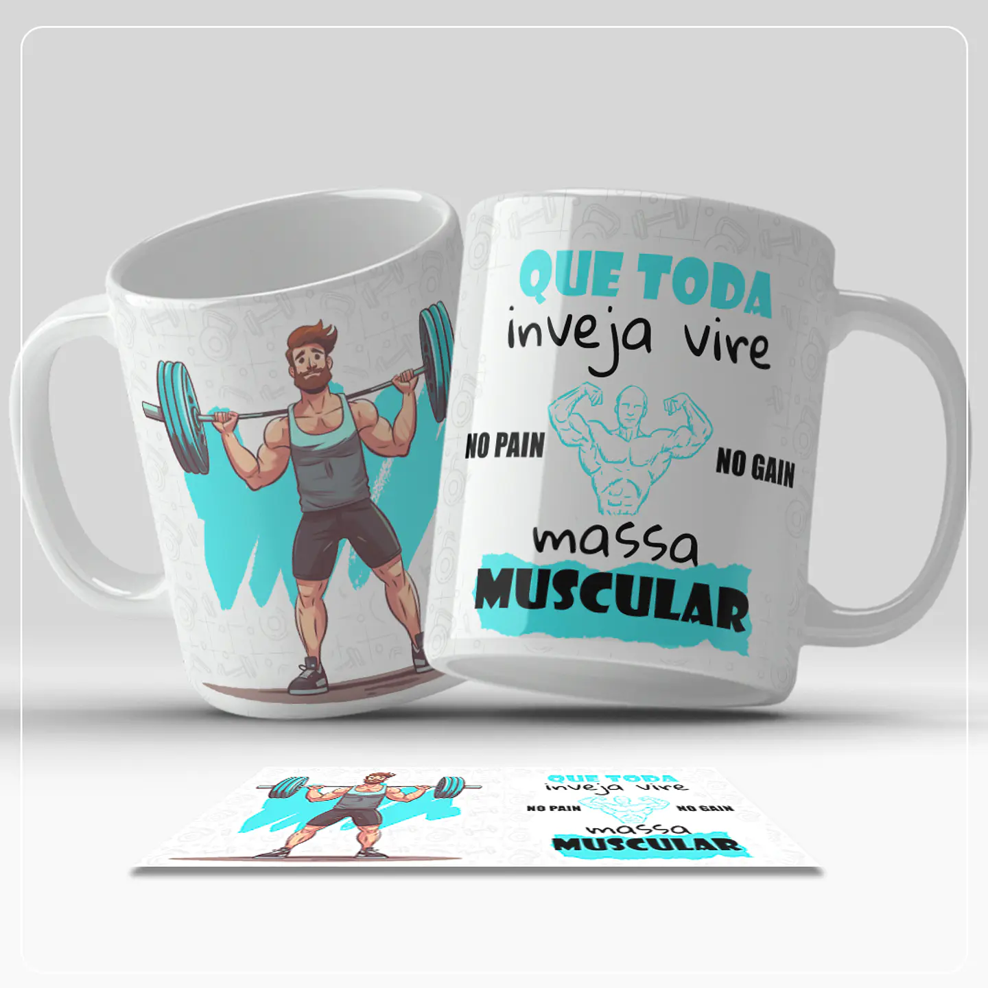 6 Artes para Caneca Academia Fitness Arquivos em Jpg 4