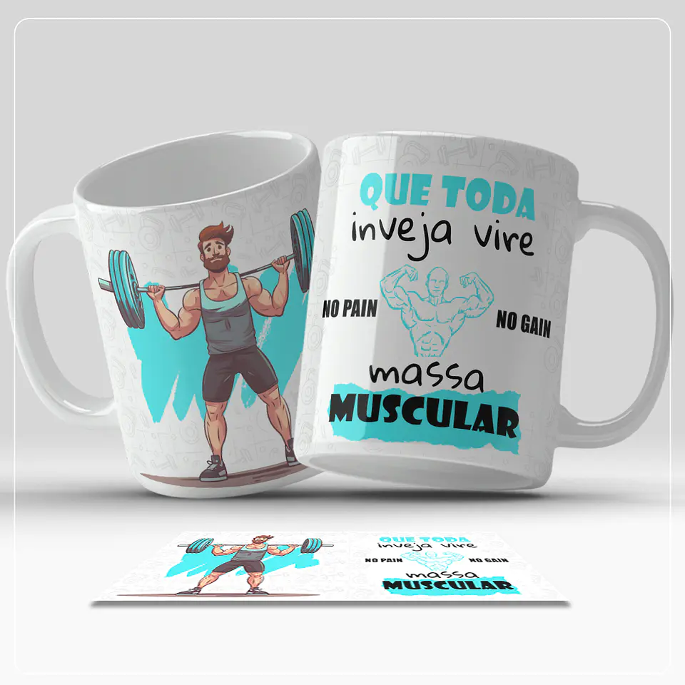 6 Artes para Caneca Academia Fitness Arquivos em Jpg 4