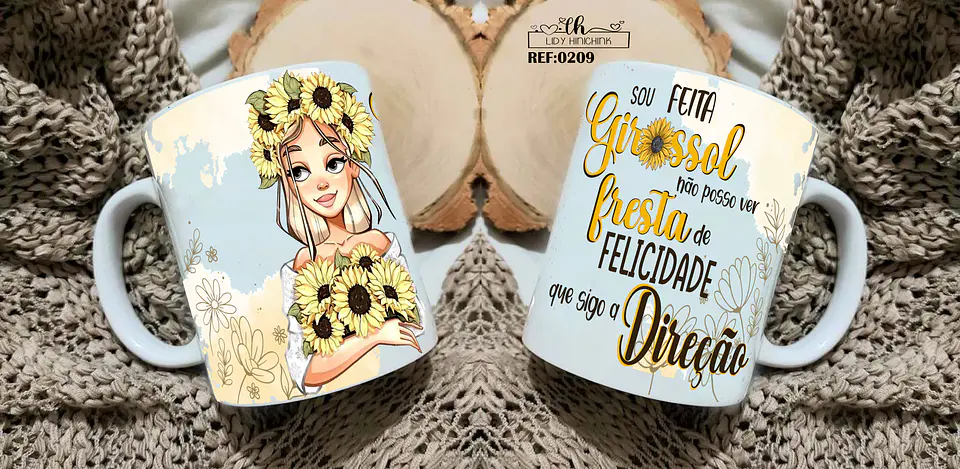 11 Artes para Caneca e Camisa Girassol Arquivos Editável 2