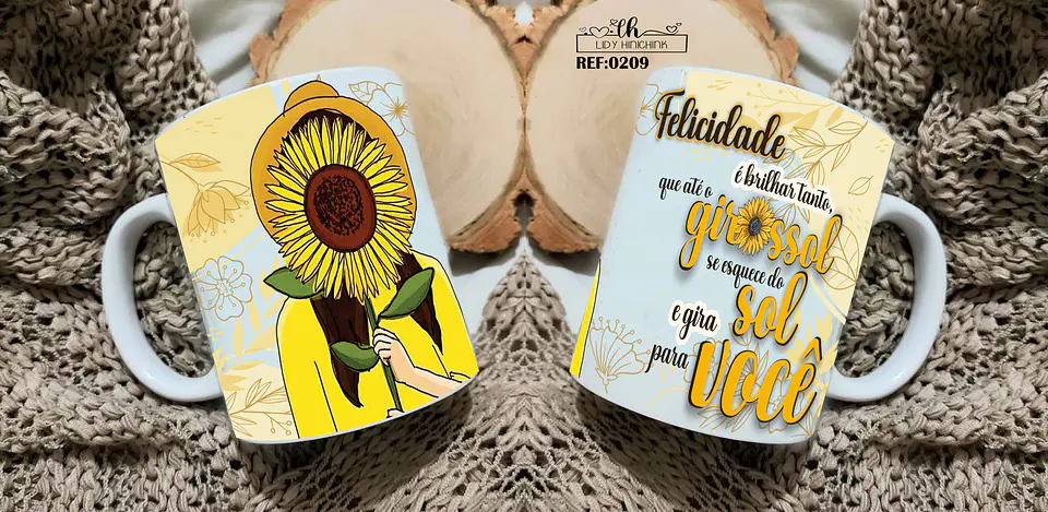 11 Artes para Caneca e Camisa Girassol Arquivos Editável 3