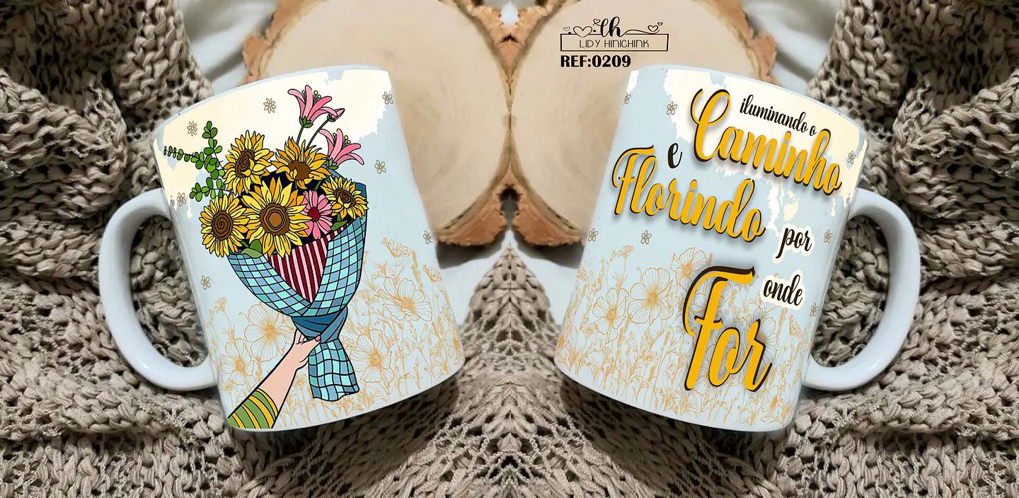 11 Artes para Caneca e Camisa Girassol Arquivos Editável 5