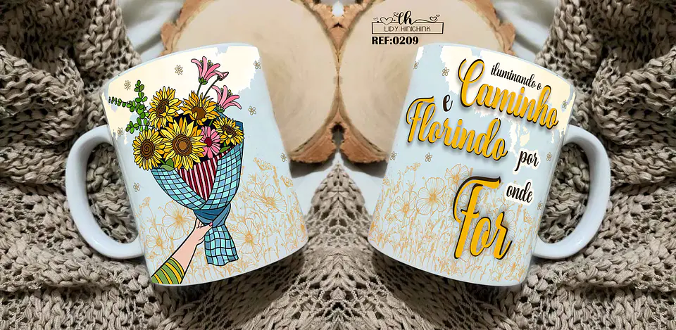 11 Artes para Caneca e Camisa Girassol Arquivos Editável 5