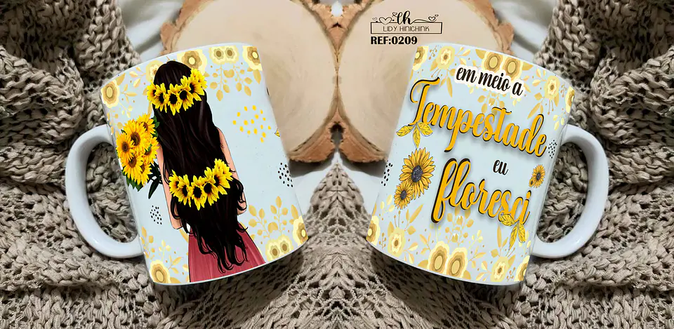 11 Artes para Caneca e Camisa Girassol Arquivos Editável 6