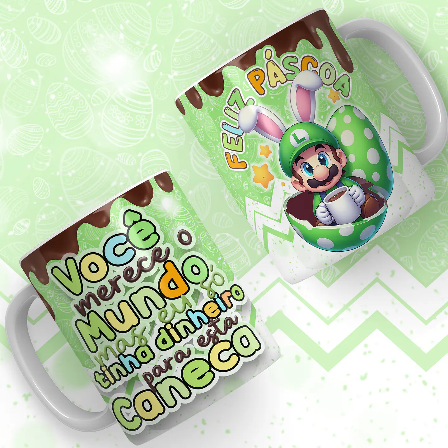 24 Artes para Caneca Super Mario Páscoa Arquivos em Jpg 4