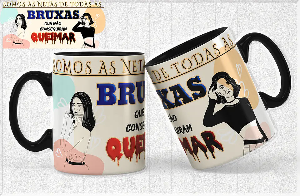 14 Artes para Caneca Empoderamento Feminino Arquivos Editável 4
