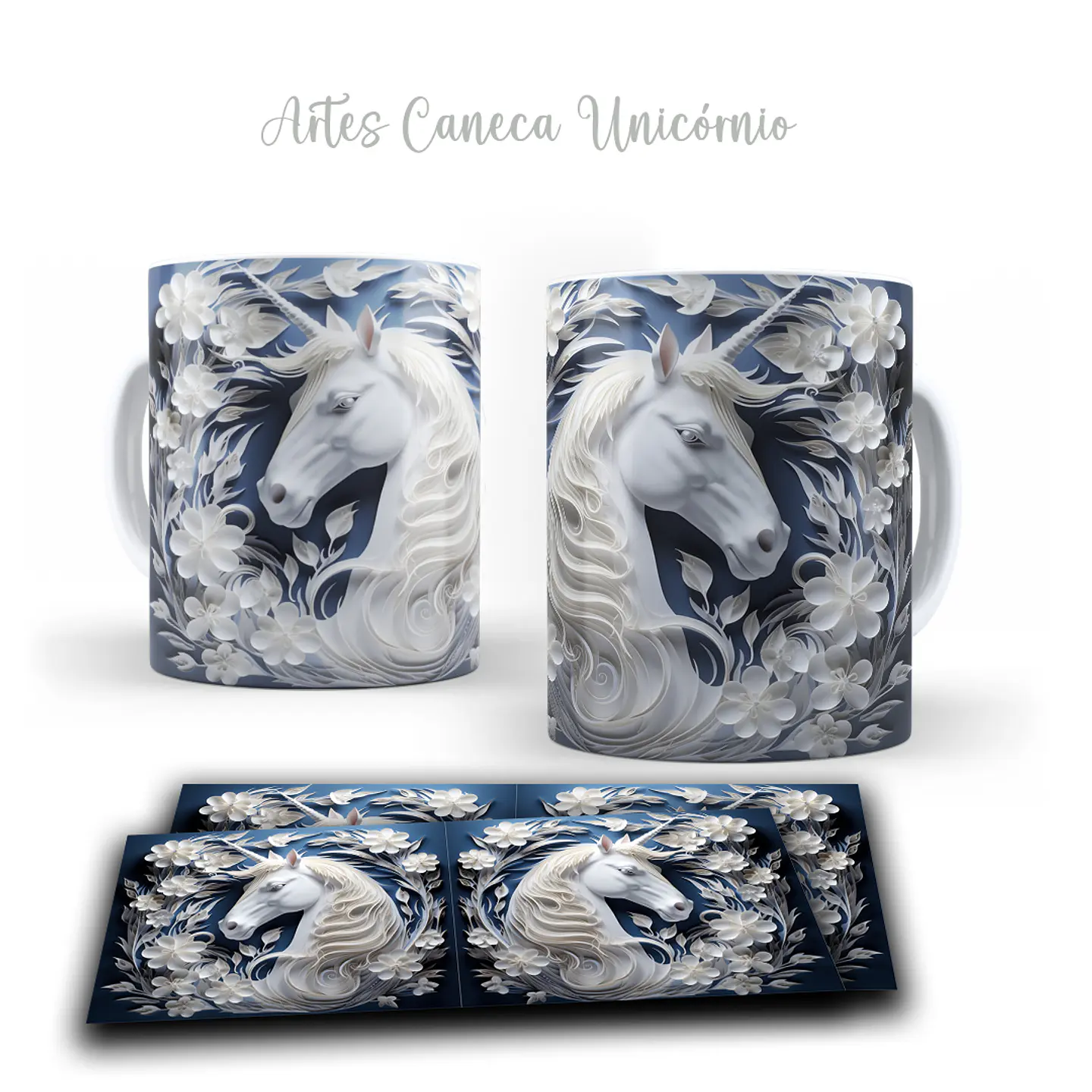 16 Artes para Caneca Unicornio 3d Arquivos em Jpg  9