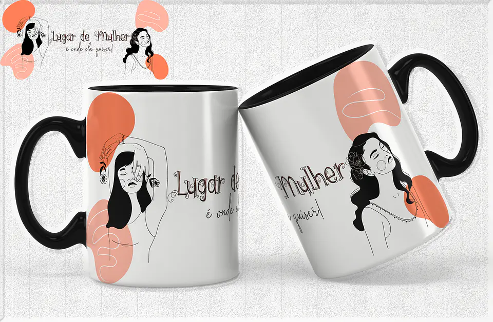 14 Artes para Caneca Empoderamento Feminino Arquivos Editável 6